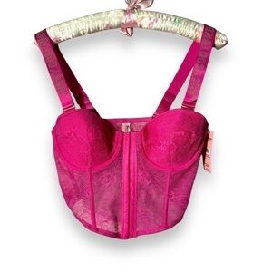 NWT juicy couture Barbie pink bling rhinestone  corset 36B